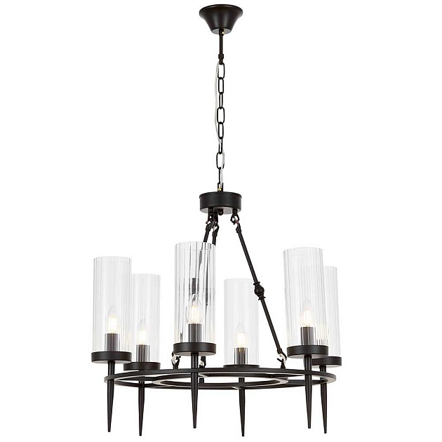Подвесная люстра Lumina Deco Moratti LDP 8022-6 BK+PR Фото № 1