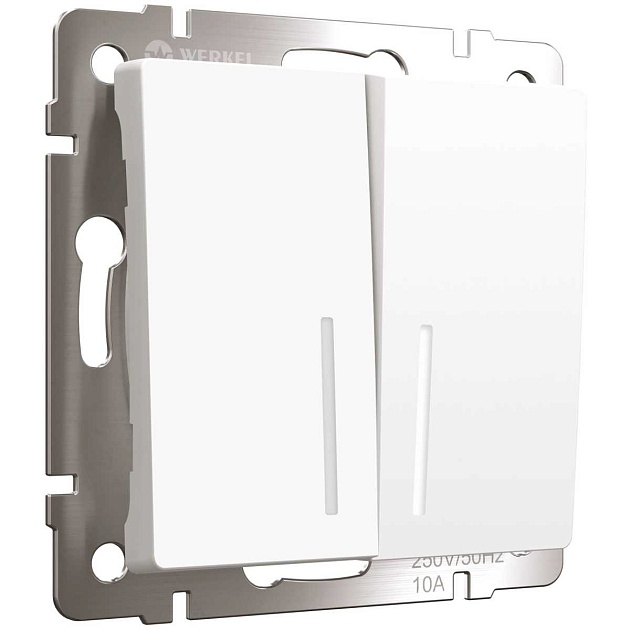 Выключатель Werkel двухклавишный W1122161 4690389191855 изображение 1 Выключатель Werkel двухклавишный W1122161 4690389191855 Фото № 1