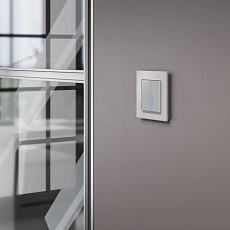 Сенсорный выключатель двухклавишный Werkel с подсветкой серебряный W4520006 4690389179563 4