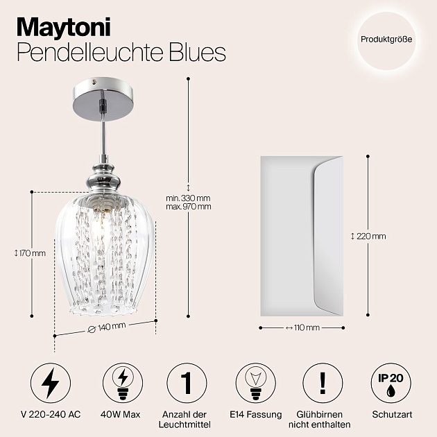 Подвесной светильник Maytoni Blues MOD044-PL-01-N изображение 2 Подвесной светильник Maytoni Blues MOD044-PL-01-N Фото № 2
