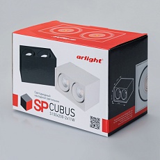Потолочный светодиодный светильник Arlight SP-Cubus-S100x200BK-2x11W Warm White 40deg 023085(1) 1