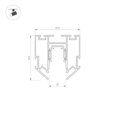 Шинопровод для натяжного потолока Arlight Mag-Orient-Track-2653-STR-G-3000 047571 1