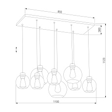 Подвесная люстра TK Lighting 4113 Cubus Graphite 1