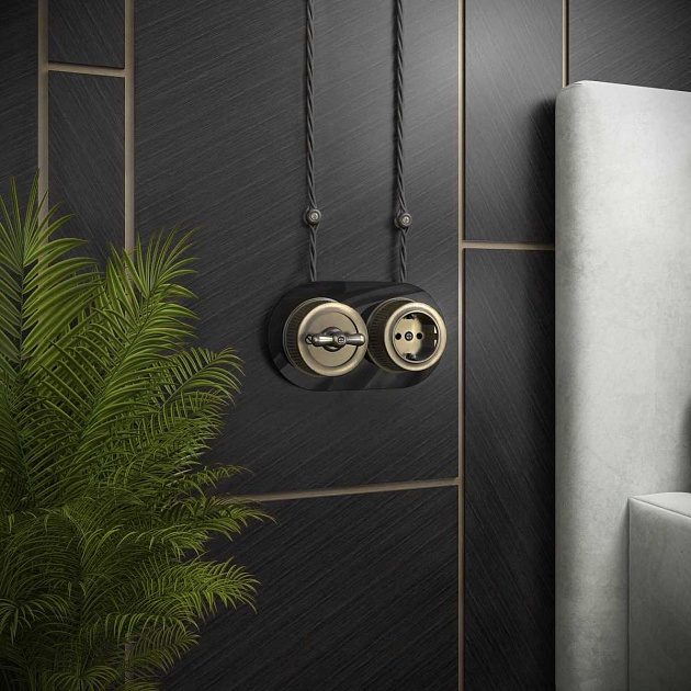 Розетка с заземлением Werkel Ретро бронзовый W5771012 4690389166549 изображение 2 Розетка с заземлением Werkel Ретро бронзовый W5771012 4690389166549 Фото № 2