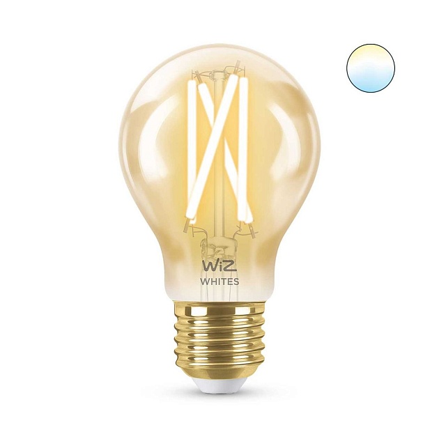 Лампа светодиодная филаментная диммируемая WiZ E27 7W 2700-6500K золотая Wi-Fi BLE50WA60E27920-50Amb1PF/6 929003017401 фото 5