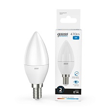 Лампа светодиодная Gauss E14 6W 6500K матовая 33136 3