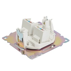 Розетка компьютерная 2-местная RJ-45 (механизм) Stekker GLS00-7109-01 Катрин, белый 50003 1