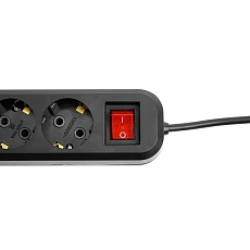 Удлинитель трехместный с/з с выключателем Stekker HM03-31-05 3x0,75, 5м Home (У10А-002), черный 50423 1