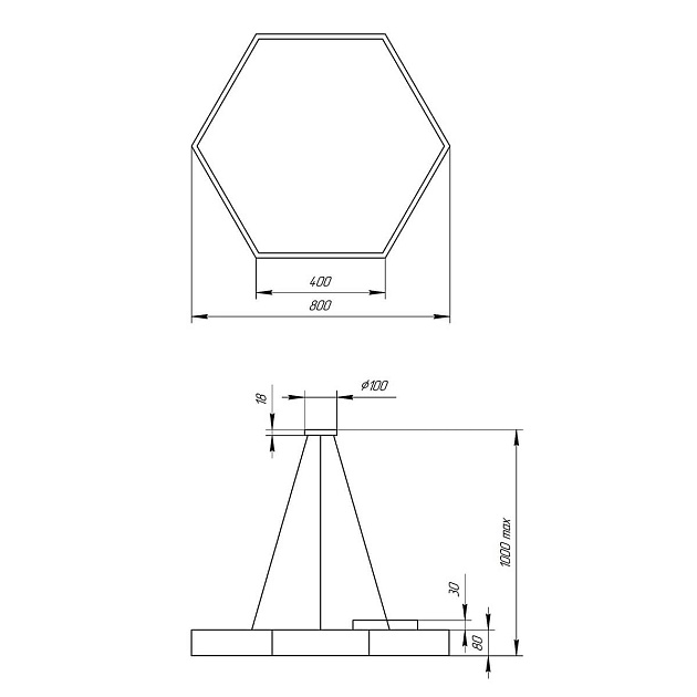 Подвесной светодиодный cветильник Geometria ЭРА Hexagon SPO-122-W-40K-066 66Вт 4000К белый Б0050552 фото 7
