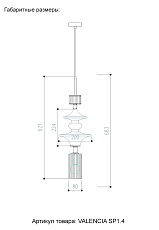 Подвесной светильник Crystal Lux Valencia SP1.3 Gold 1