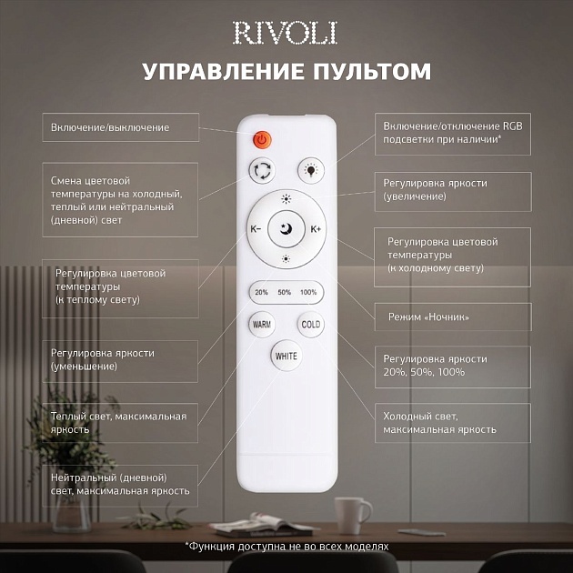 Потолочная светодиодная люстра Rivoli Evlalia 6178-703 Б0068399 Фото № 11