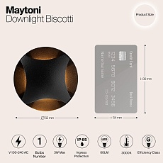 Встраиваемый светодиодный светильник Maytoni Biscotti O036-L3B3K 1