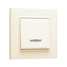 Выключатель Makel 1-кл. СП Karea 10А IP20 с подсветкой крем. 56010021