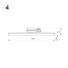 Трековый светодиодный светильник Arlight LGD-Tube-Turn-4TR-L600-20W Warm3000 036298 1