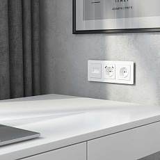 Накладка для двойной розетки Werkel Еthernet RJ-45 белый акрил W1191141 4690389197390 2