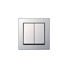 Выключатель жалюзи двухклавишный Liregus Epsilon серебро 28-1763