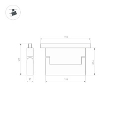 Трековый светодиодный светильник Arlight Mag-Orient-Flat-Fold-S195-6W Warm3000 035855 1