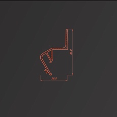 Стеновой парящий профиль Flexy для натяжных потолков 8406 FLY 02 9016 2