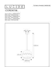 Подвесной светильник Lucide Corentin 30484/28/36 1