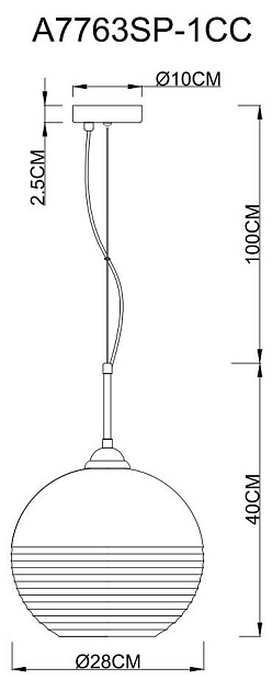 Подвесной светильник Arte Lamp Wave A7763SP-1CC фото 2