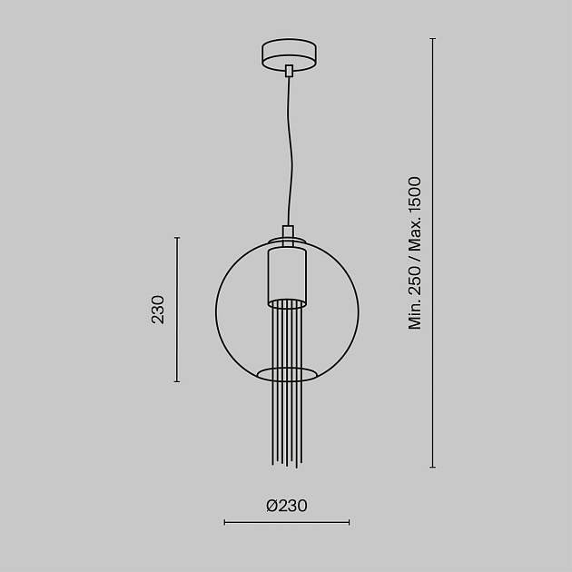 Подвесной светильник Maytoni Flusso P095PL-01BZ1 изображение 2 Подвесной светильник Maytoni Flusso P095PL-01BZ1 Фото № 2