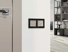 Комплект механизма 2-кл выключателя AMBRELLA VOLT с подсветкой 3200K ALFA Серо-бежевый матовый QUANT (AP3640, VM115, G11Y) MA364010 2