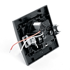 Розетка 2P+PE/USB Stekker Эрна со шторками черный PST16-9011-03 39480 2