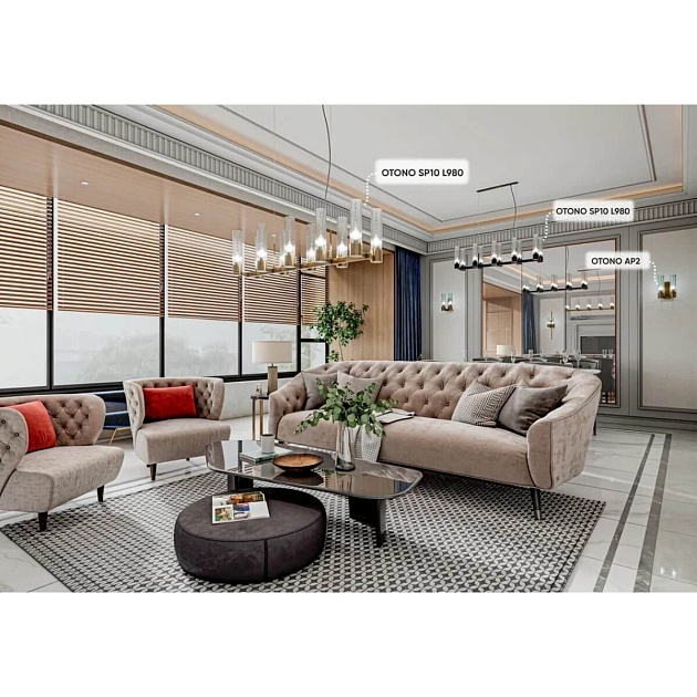 Бра Crystal Lux OTONO AP2 BLACK CHROMIUM/TRANSPARENTE Фото № 8