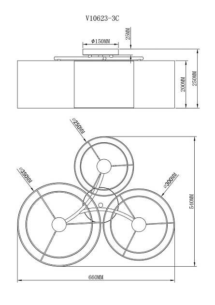 Потолочная люстра Moderli Room V10623-3C изображение 2 Потолочная люстра Moderli Room V10623-3C Фото № 2
