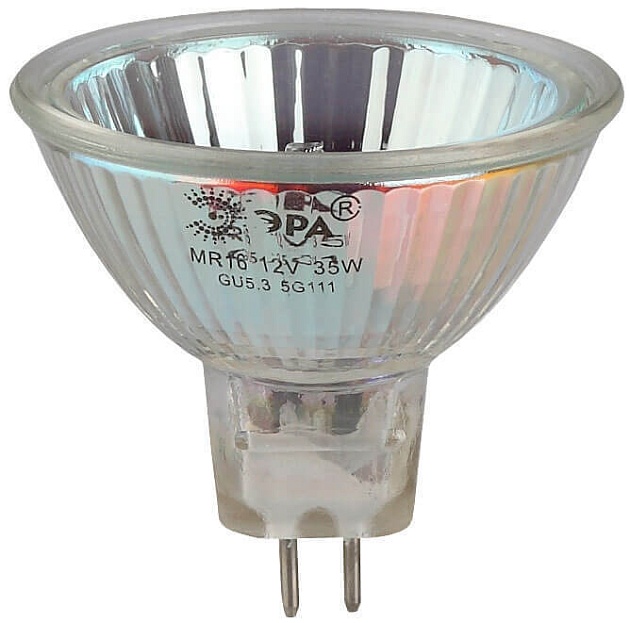 Лампа галогенная ЭРА GU5.3 35W 3000K прозрачная GU5.3-MR16-35W-12V-CL C0027355 фото 