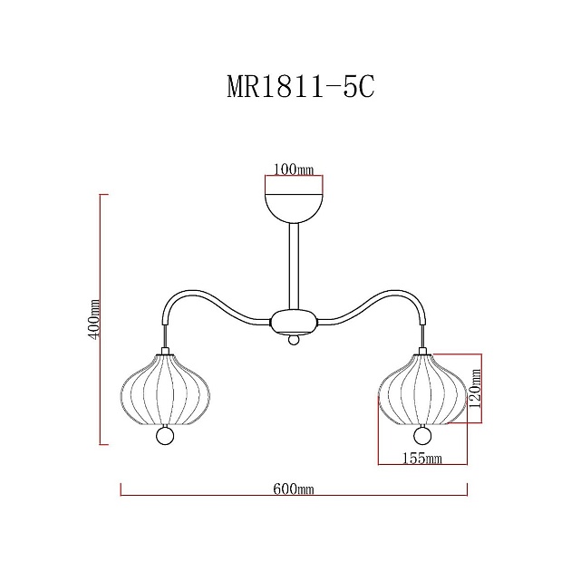 Потолочная люстра MyFar Katrin MR1811-5C Фото № 2