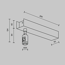 Основание потолочное Short для блока питания с вводом питания Maytoni Technical TRA156C-BB1-PT 1