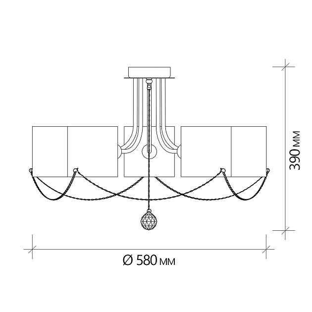 Потолочная люстра Escada Intense 683/5P изображение 2 Потолочная люстра Escada Intense 683/5P Фото № 2