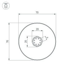 Встраиваемый профиль SL-ROUND-D70-360deg-2000 ANOD 037770 2