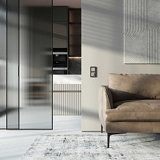 Выключатель двухклавишный проходной с подсветкой (дымчатый) W1222104/ a069459 1