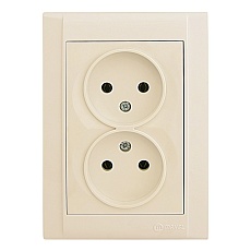 Розетка Makel 2-м СП Defne 10А IP20 б/з крем. 42010017