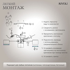 Потолочная люстра Rivoli Ruth 3190-304 Б0071293 3