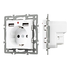 Механизм розетки с USB зарядкой SCT-MUAA-PL-WH (250V, 16A) Arlight 043733