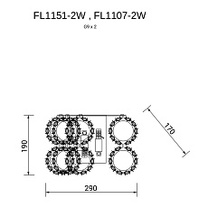 Настенный светильник Fluorite Brilliance Chrome FL1107-2W 1