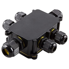 Коробка распределительная LD526 водонепроницаемая на 6 выходов, 450V, 140х100х36, черный 49124