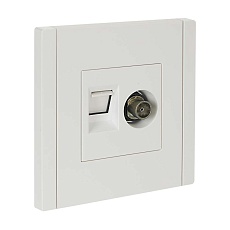 FORTE&PIANO Розетка двойная TV+RJ45 кат.5E FP236 белый IEK FP-AK20-1-K01