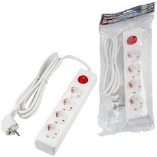 Удлинитель Uniel Ultra 4гн х 3м с/з S-GCU4-3B White UL-00010022 2