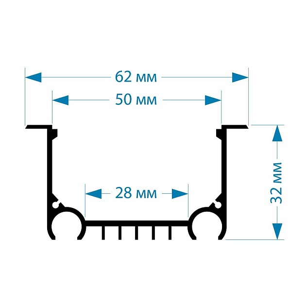 Профиль врезной серебро 2м. Apeyron 08-27-01 Фото № 2