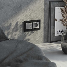 Рамка Werkel AluMax на 2 поста черный алюминий W0023508 4690389204043 2