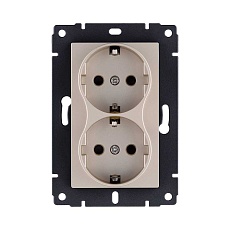 Розетка штепсельная SCHUKO двойная 16A/250 В, золотой Kollinger REA-032GD для Aspekt, Eleganz, Reflex