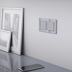 Сенсорный выключатель двухклавишный с функцией Wi-Fi Werkel (Умный дом) серебряный W4520606 4690389171246 4