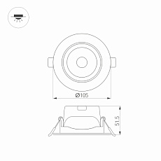 Встраиваемый светодиодный светильник Arlight LTD-Polar-Turn-R105-10W Warm3000 032867 1