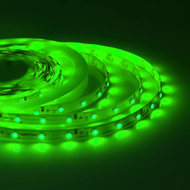 Светодиодная влагозащищенная лента Apeyron 4,8W/m 60LED/m 3528SMD зеленый 5M 00-85 фото 