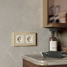 Рамка Werkel Baguette на 2 поста айвори/латунь W0022851 4690389185748 3