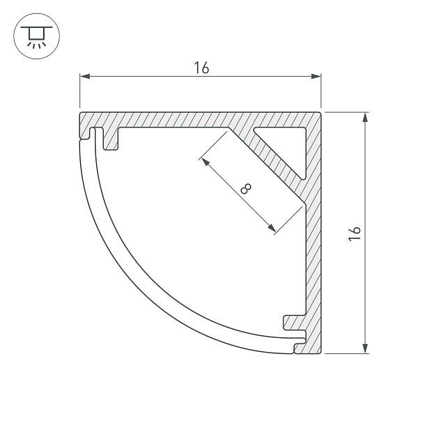 Профиль Arlight SL-Kant-H16-2000 White 037117 Фото № 2